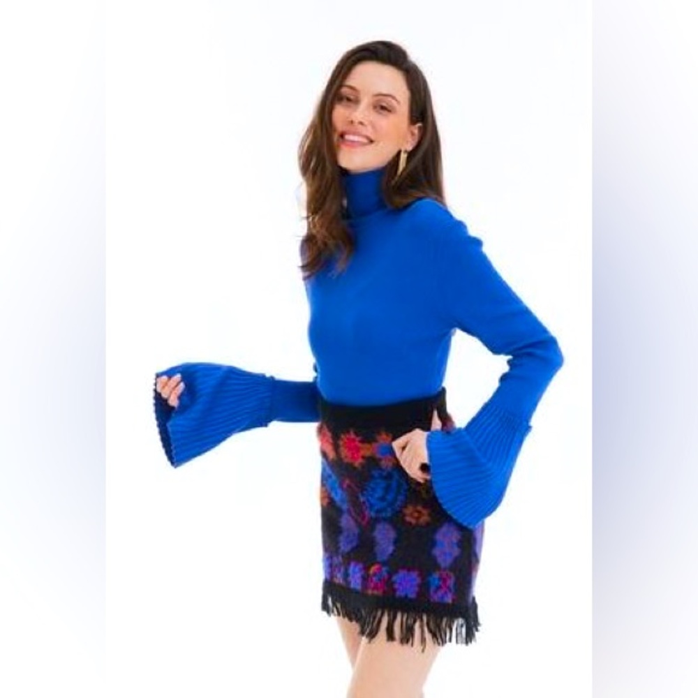 ALLISON NEW YORK Roni Sweater Small Blue Winter Christmas Hanukkah Sweater